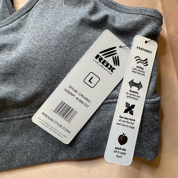 RBX Active Space Dye Racerback Sports Bra - Picture 6 of 6